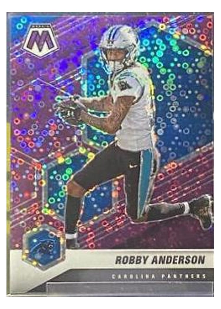 2021 Panini Mosaic Base Set Robby Anderson No Huddle Purple Mosaic #37 card