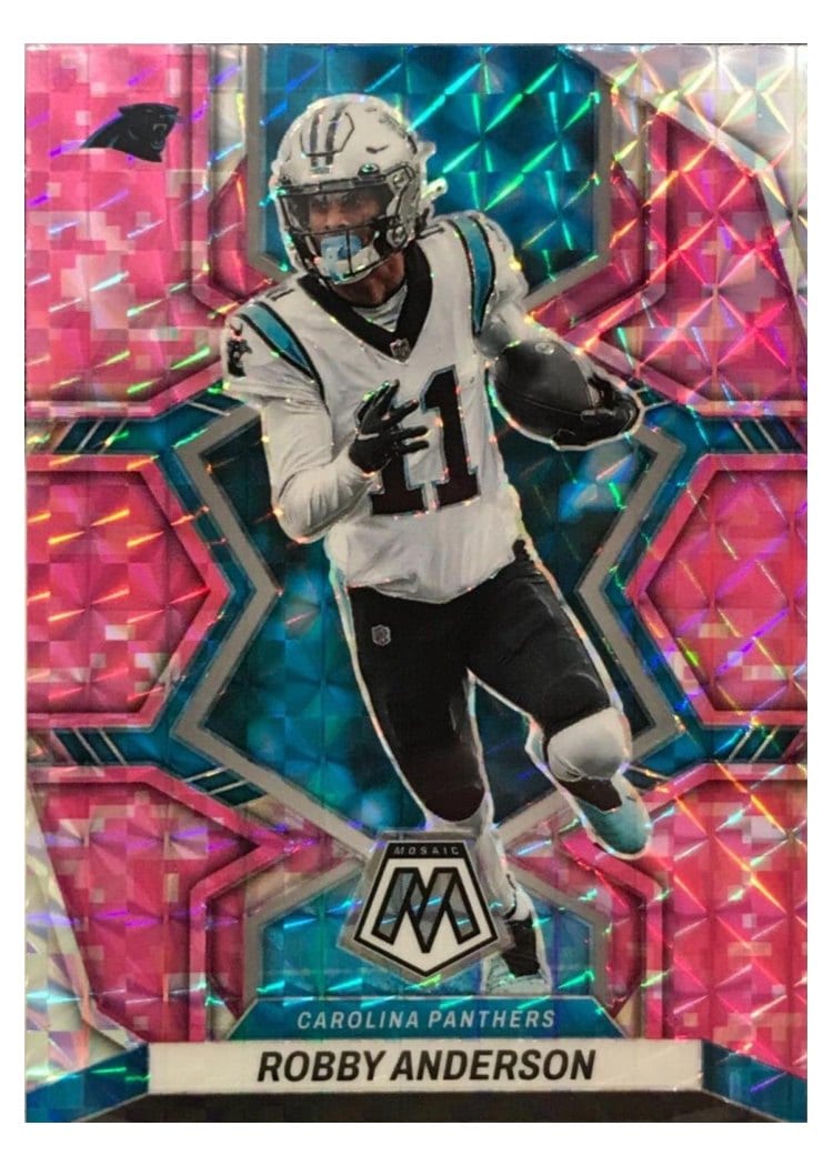 2022 Panini Mosaic Base Set Robby Anderson Camo Pink #30 card