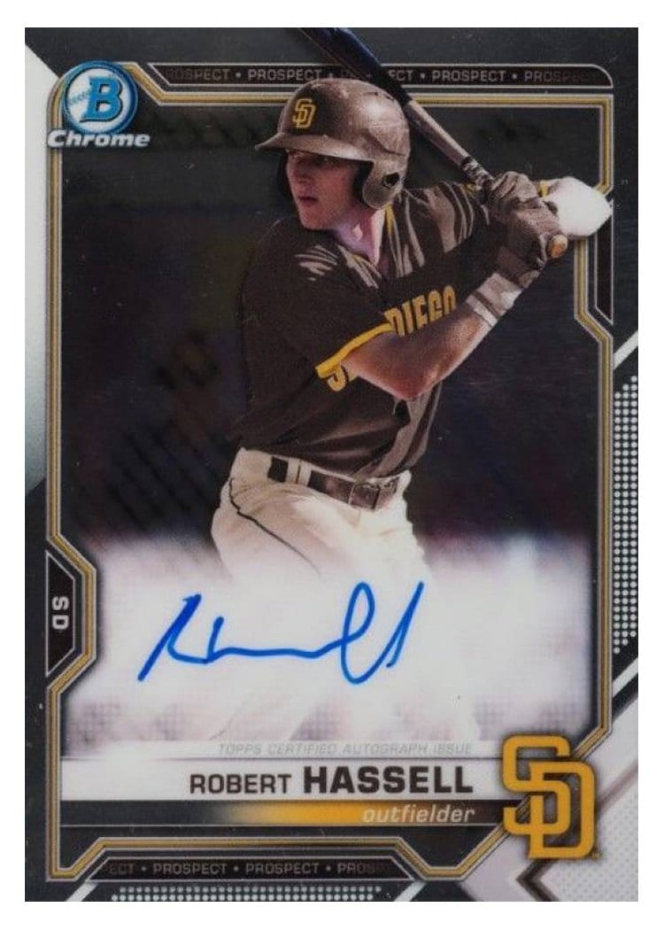 2021 Bowman Chrome Prospect Autographs Robert Hassell #CPA-RH card