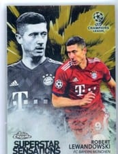 2018 Topps Chrome UEFA Champions League Superstar Sensations Robert Lewandowski #SS-RL card