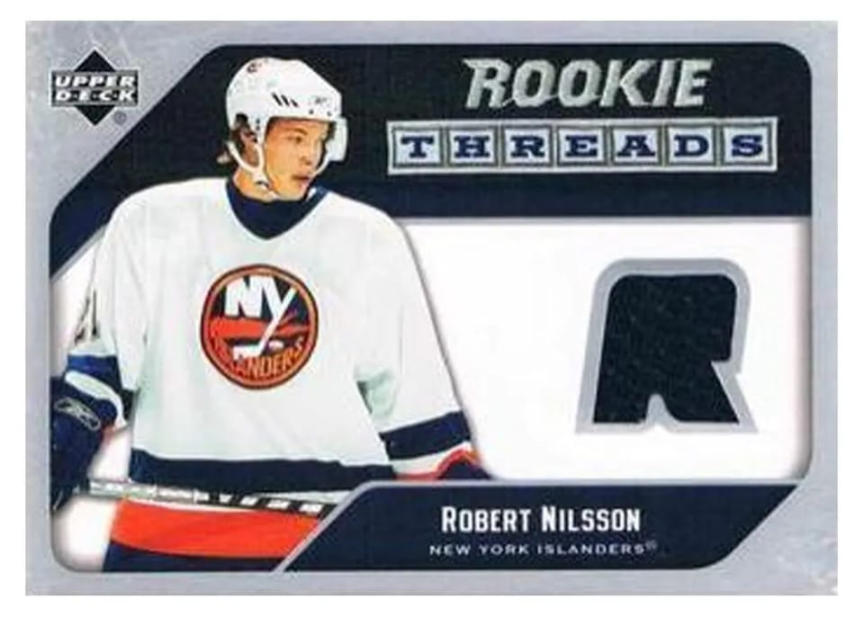 2005 Upper Deck Rookie Threads Robert Nilsson #RT-RN card