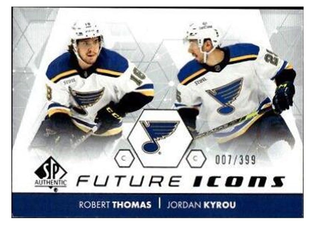 2022-23 SP Authentic Future Icons Robert Thomas/Jordan Kyrou #FI-26 card