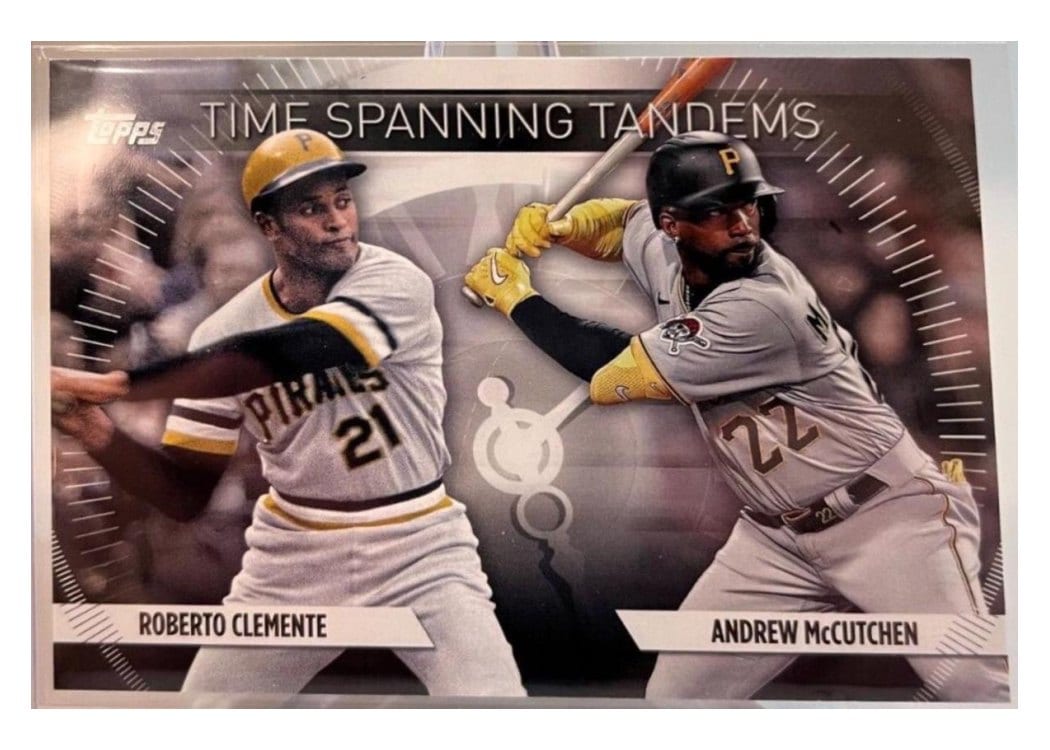 2023 Topps Update Time-Spanning Tandems Roberto Clemente / Andrew McCutchen #TS-28 card