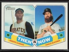 2018 Topps Heritage Then and Now Roberto Clemente, Charlie Blackmon #TN-10 card