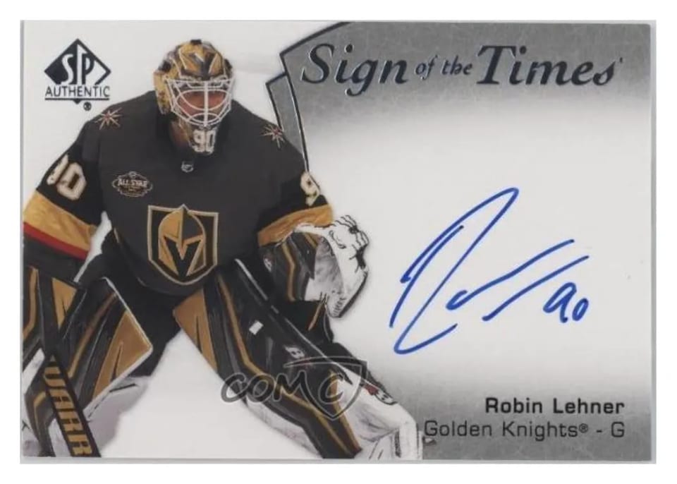 2022-23 SP Authentic 2021 Update - Sign of the Times Robin Lehner #SOTT-RL card