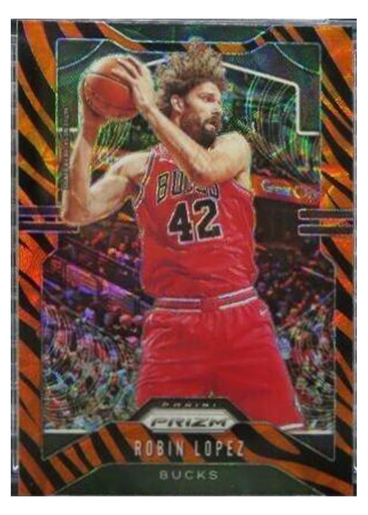 2019-20 Panini Prizm Base Set Robin Lopez Tiger Stripe Choice Prizm #206 card