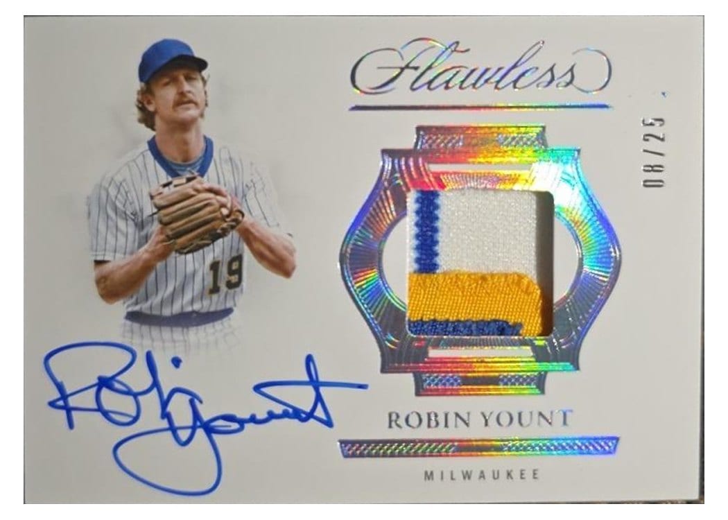 2025 Panini Flawless Prime Patch Autograph Horizontal Robin Yount #7 card
