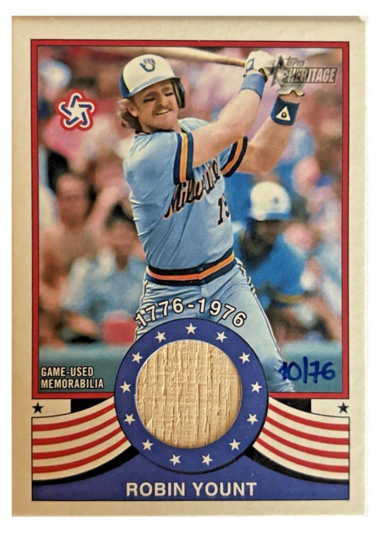 2025 Topps Heritage Bicentennial Relics Robin Yount #BR-RY card