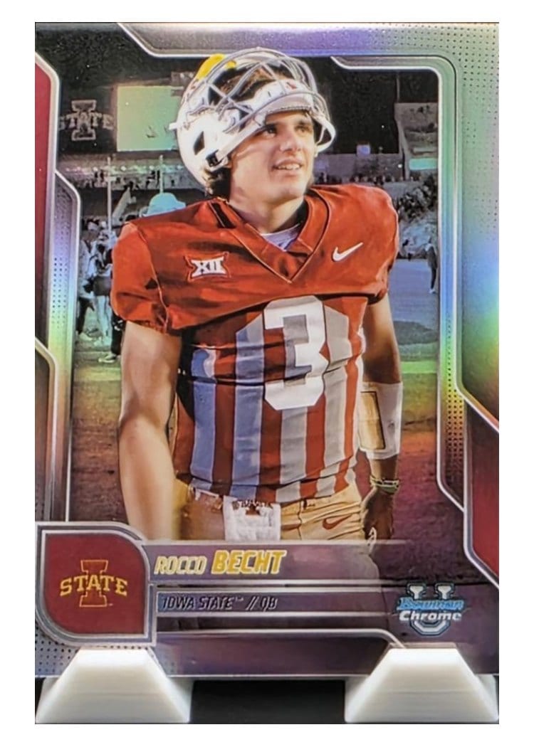 2025 Bowman University Chrome Base Image Variation Refractor Rocco Becht #SP-15 card