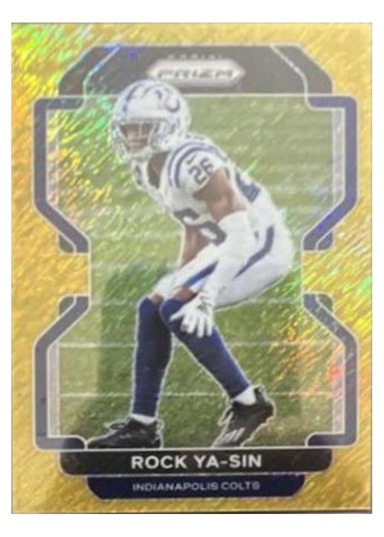 2021 Panini Prizm Base Set Rock Ya-Sin Gold Shimmer #28 card