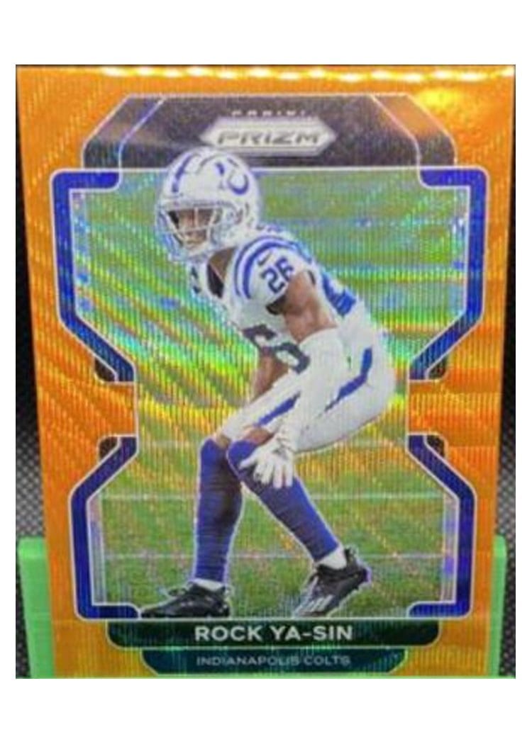 2021 Panini Prizm Base Set Rock Ya-Sin Orange Wave Prizm #28 card