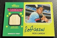 2024 Topps Heritage Flashbacks Autographed Relic Rod Carew #FAR-RC card