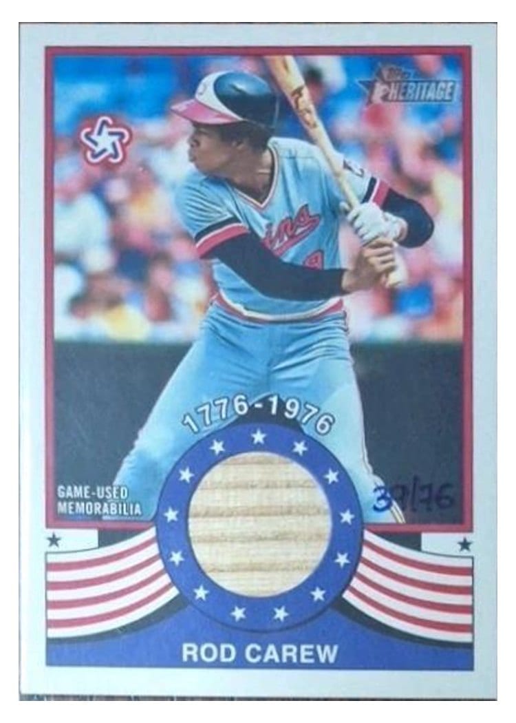 2025 Topps Heritage Bicentennial Relics Rod Carew #BR-RC card