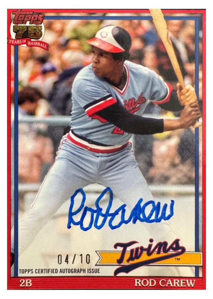 2026 Topps 1991 Topps Autographs Rod Carew #91A-RC card