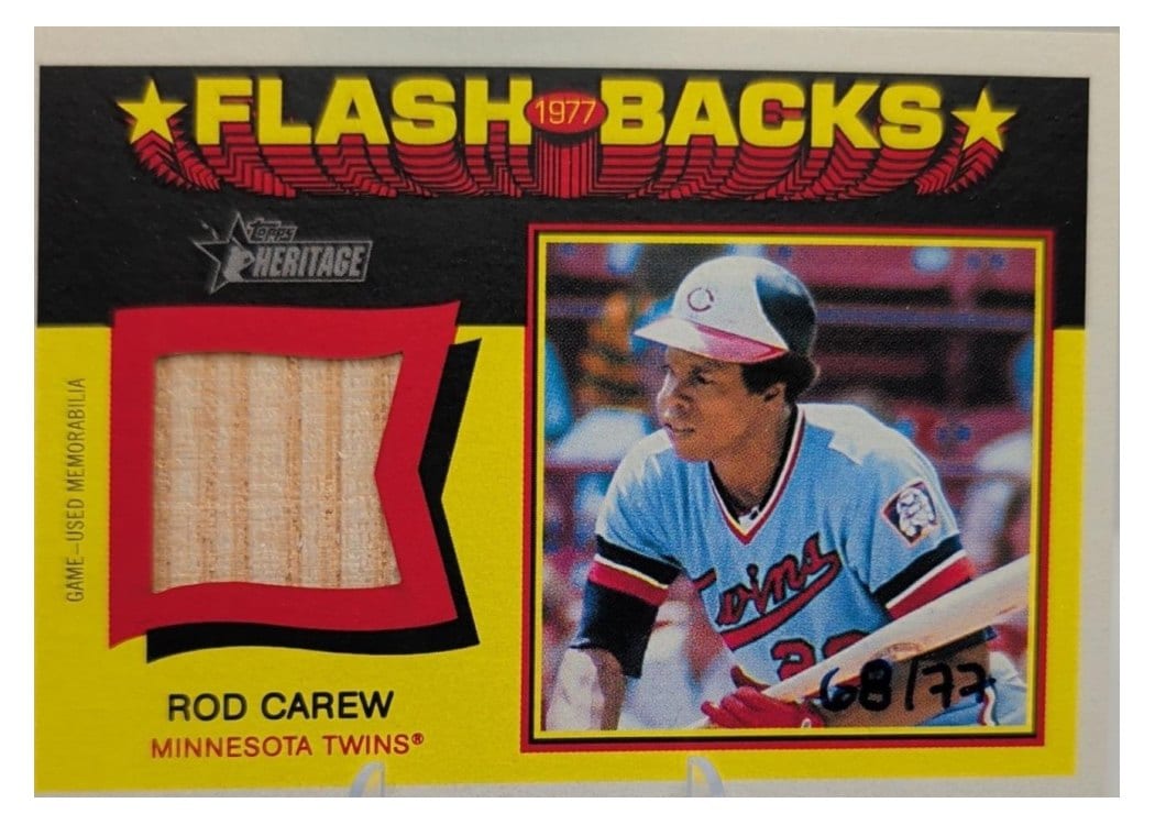 2026 Topps Heritage Flashback Relics Rod Carew #FBR-RC card