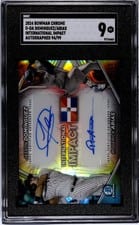 2024 Bowman Chrome International Impact Autographs Roderick Arias / Jasson Domínguez #II-DA card