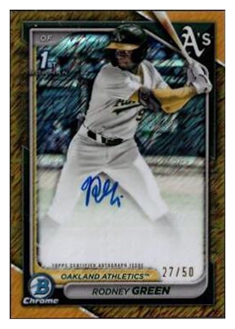 2024 Bowman Draft Chrome Prospect Autographs Rodney Green Shimmer Gold Refractor #CPA-RG