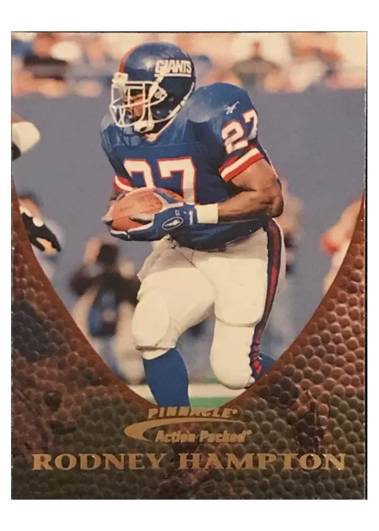 1997 Pinnacle Action Packed Rodney Hampton #33 card