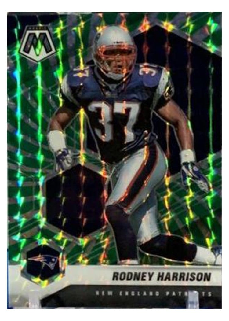 2021 Panini Mosaic Base Set Rodney Harrison Green Swirl Mosaic #136 card