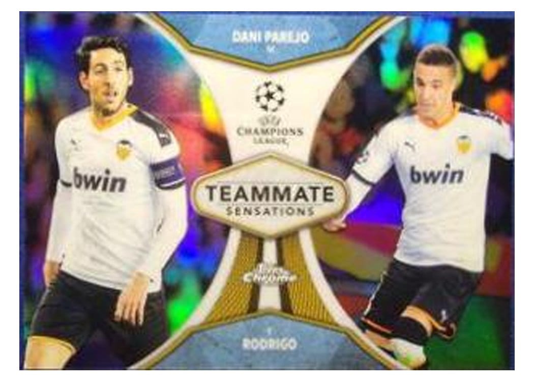 2019 Topps Chrome UEFA Champions League Teammate Sensations Rodrigo, Dani Parejo #TS-PR card