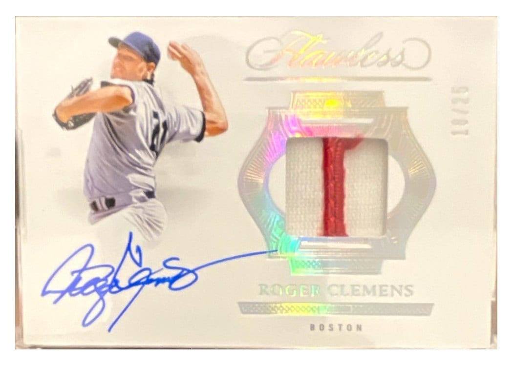 2025 Panini Flawless Prime Patch Autograph Horizontal Roger Clemens #3 card