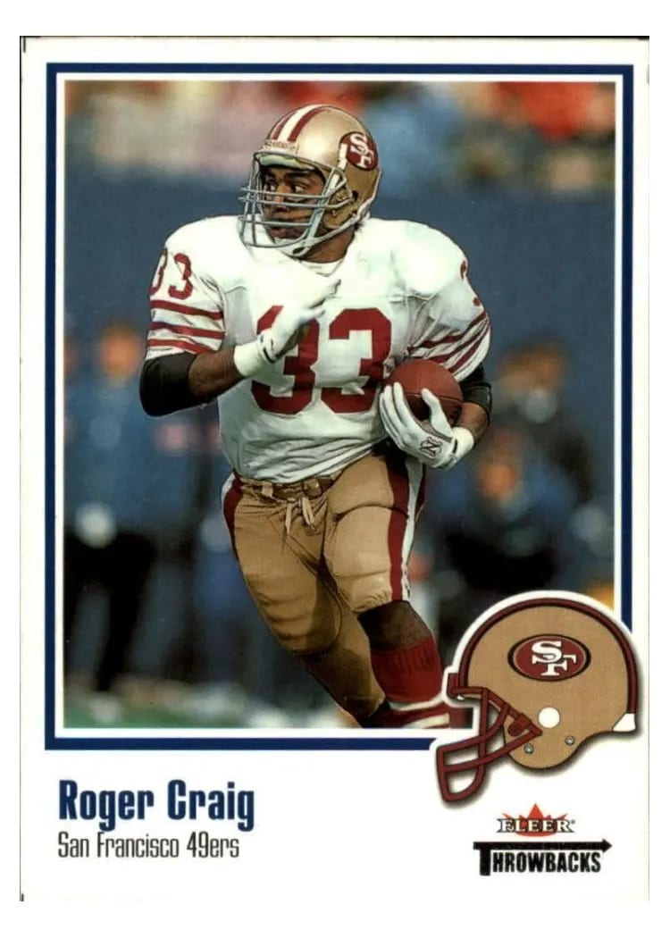 2002 Fleer Throwbacks Roger Craig #14 card