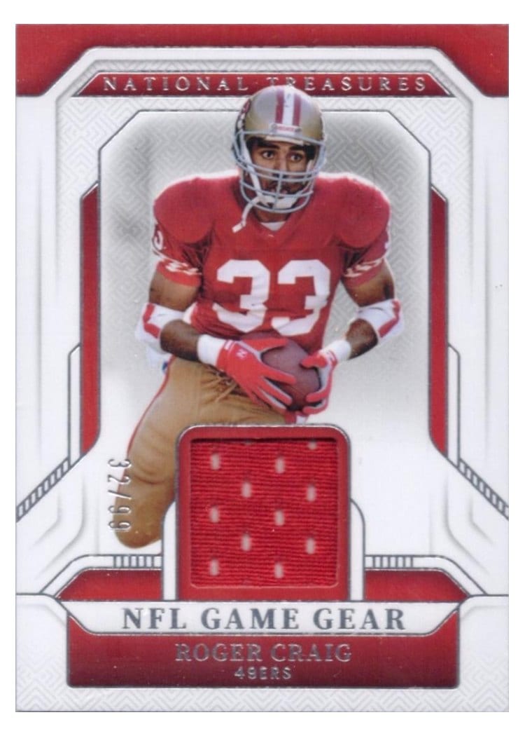 2024 Panini National Treasures NFL Game Gear Roger Craig #14 card