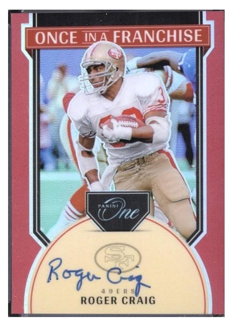 2024 Panini One Once in a Franchise Autographs Roger Craig #358 card