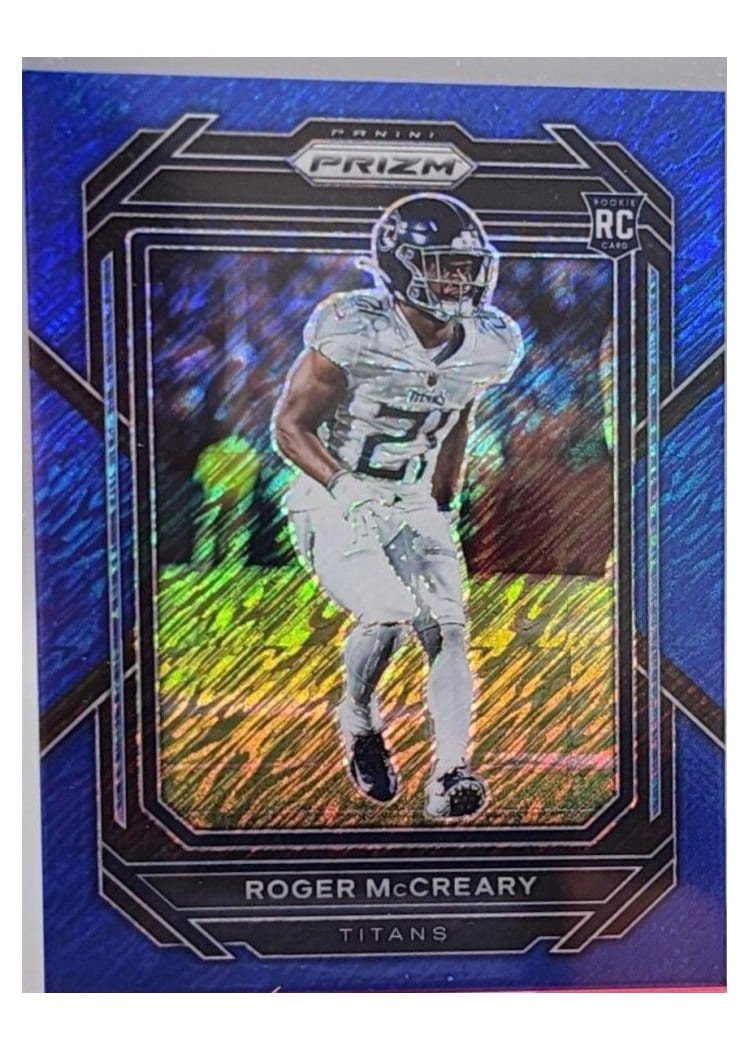 2022 Panini Prizm Base Set Roger McCreary Blue Shimmer #382 card