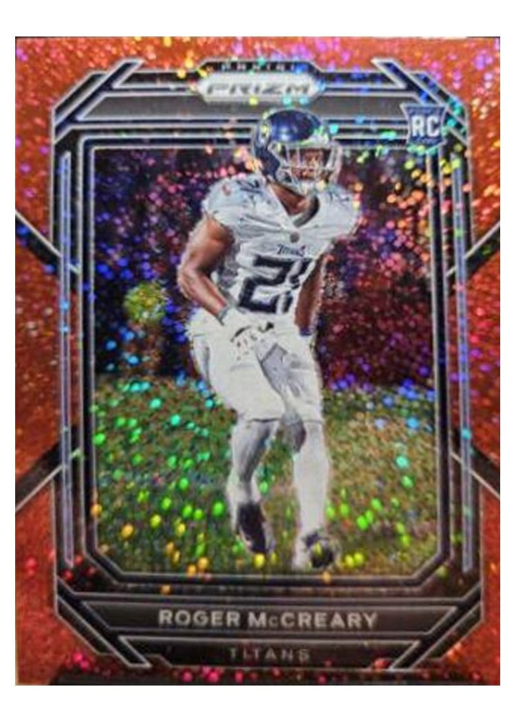 2022 Panini Prizm Base Set Roger McCreary Red Sparkle #382 card