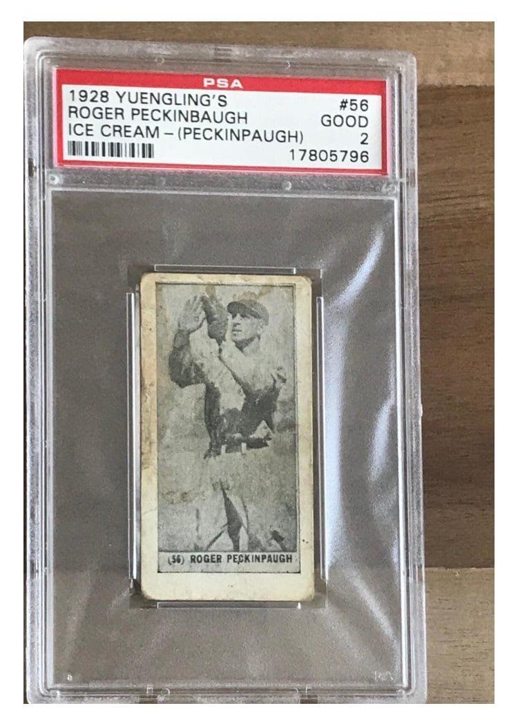 1928 Yuengling's Ice Cream Roger Peckinbaugh #56 card