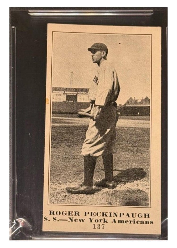 1916 M101 4 Sporting News Roger Peckinpaugh #137 card