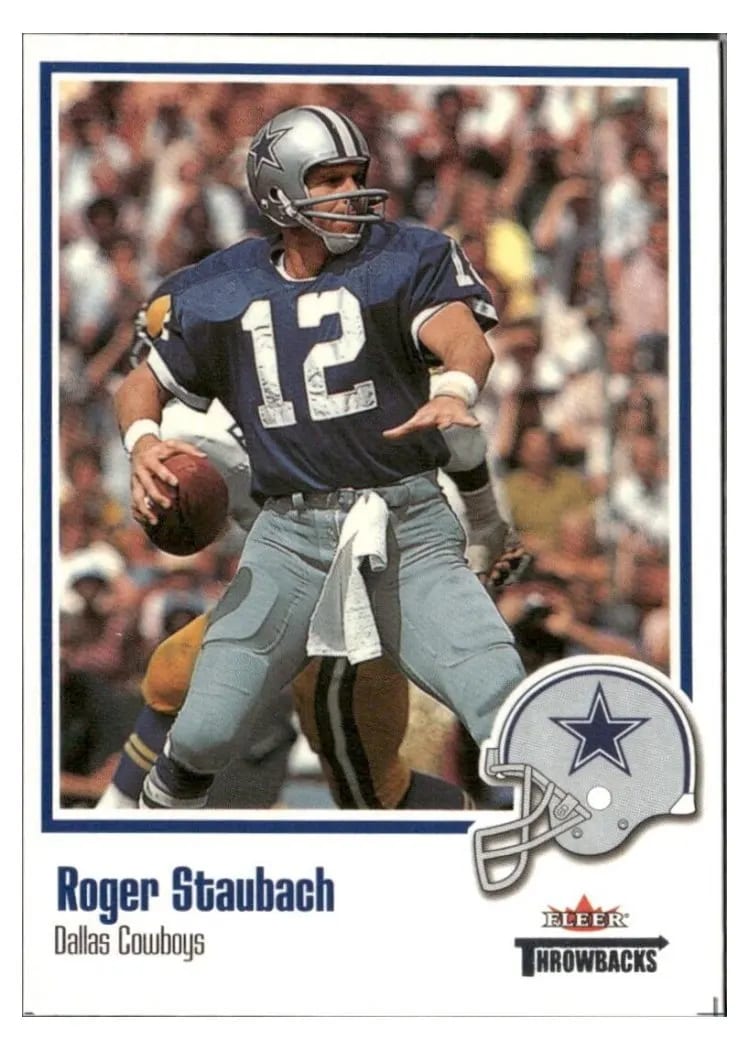 2002 Fleer Throwbacks Roger Staubach #18 card
