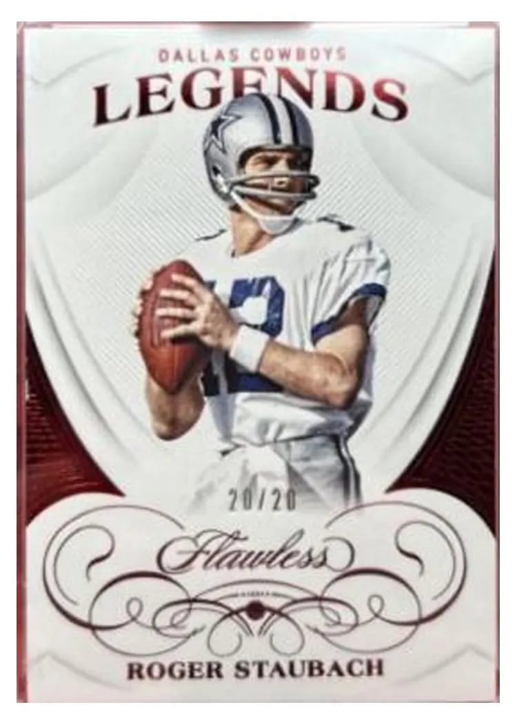 2019 Panini Flawless Base Ruby Roger Staubach #77 card