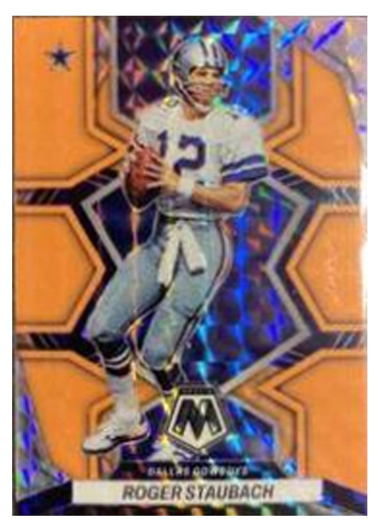 2022 Panini Mosaic Base Set Roger Staubach Orange Fluorescent #57 card