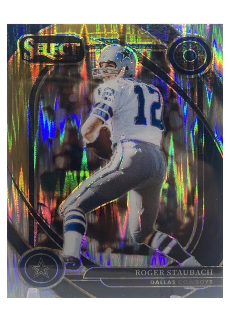 2024 Panini Select Base Set Roger Staubach Black Prizm Shock #290 card