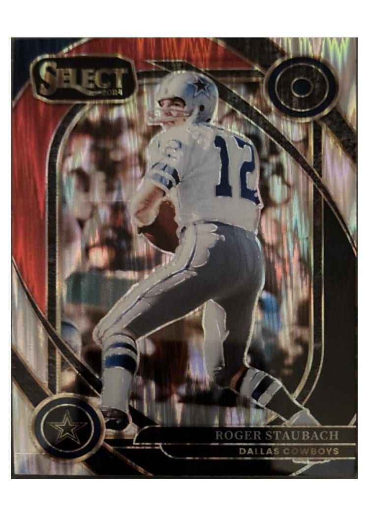 2024 Panini Select Base Set Roger Staubach Black Red Prizm Shock #290 card