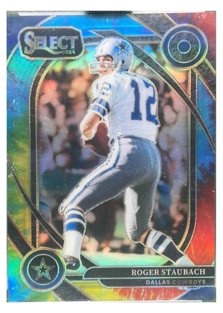 2024 Panini Select Base Set Roger Staubach Tie-Dye Prizm #290 card