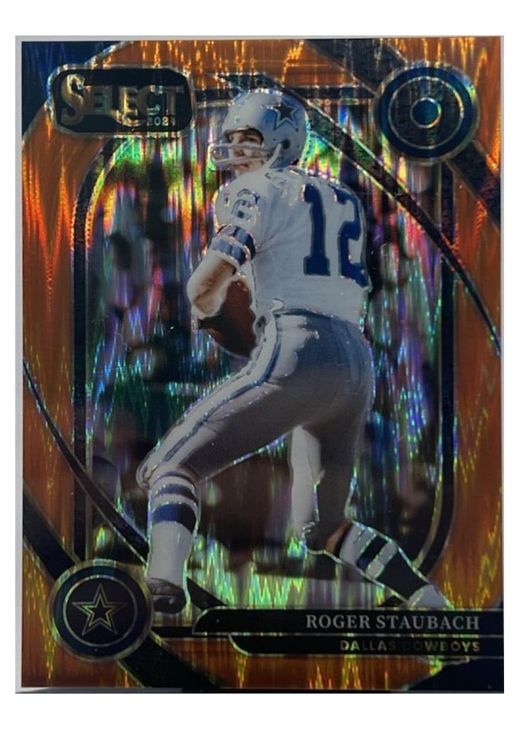 2024 Panini Select Base Set Roger Staubach Orange Prizm Shock #290 card