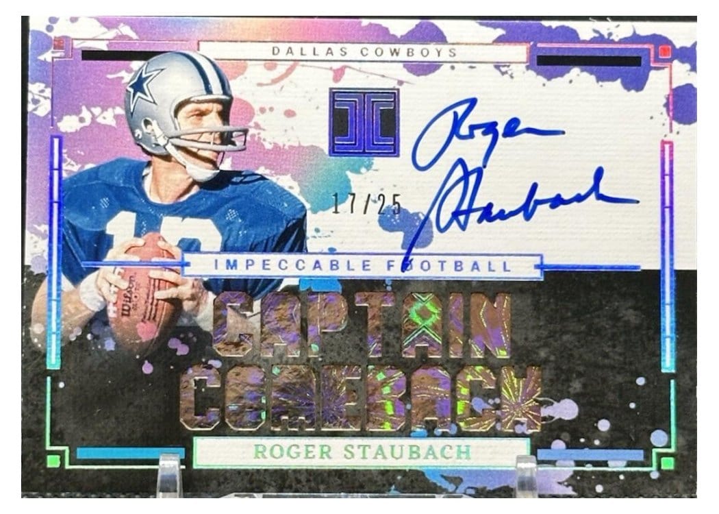 2025 Panini Impeccable Impeccable Nickname Autographs Roger Staubach #3 card