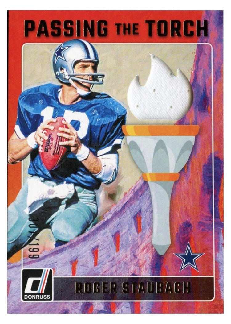 2024 Donruss Passing the Torch Roger Staubach / Dak Prescott #PTT-COW card