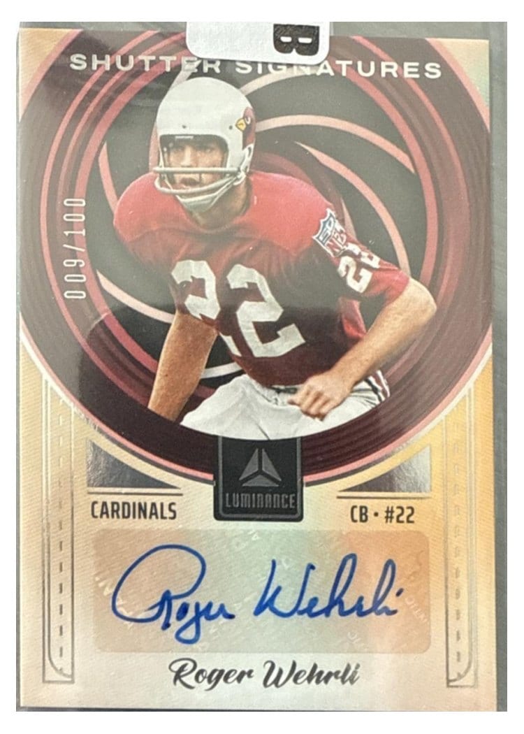 2025 Panini Luminance Shutter Signatures Roger Wehrli #1 card