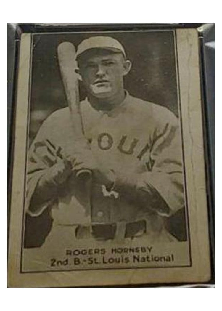 1921 E220 National Caramel Rogers Hornsby card