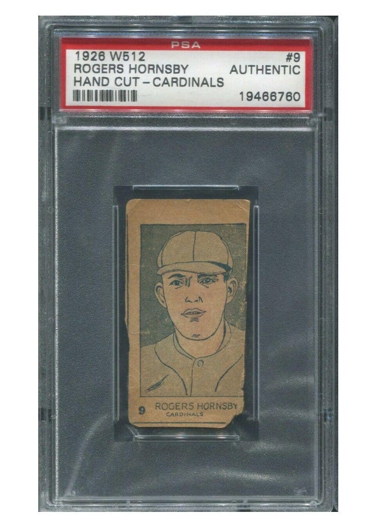 1926 W512 Hand Cut Rogers Hornsby #9 card