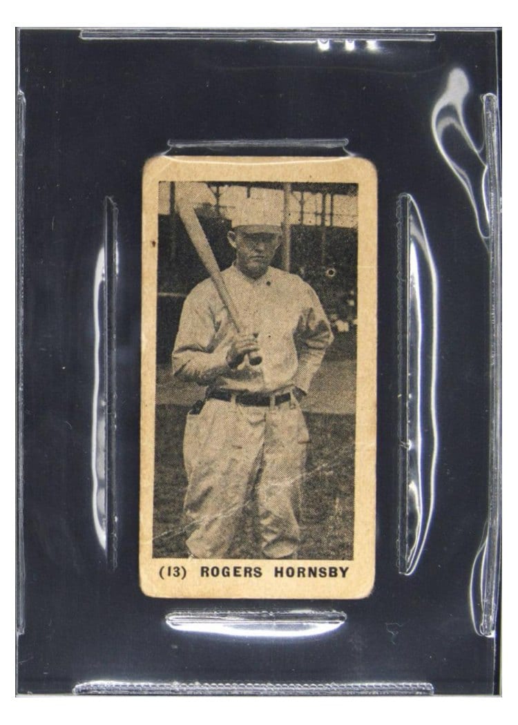 1927 E210 York Caramel Type 1 Rogers Hornsby #13 card