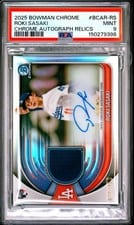 2025 Bowman Chrome Auto Relics Roki Sasaki #BCAR-RS card