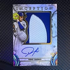 2025 Topps Inception Inception Autograph Jumbo Patch Roki Sasaki #IAJP-RS