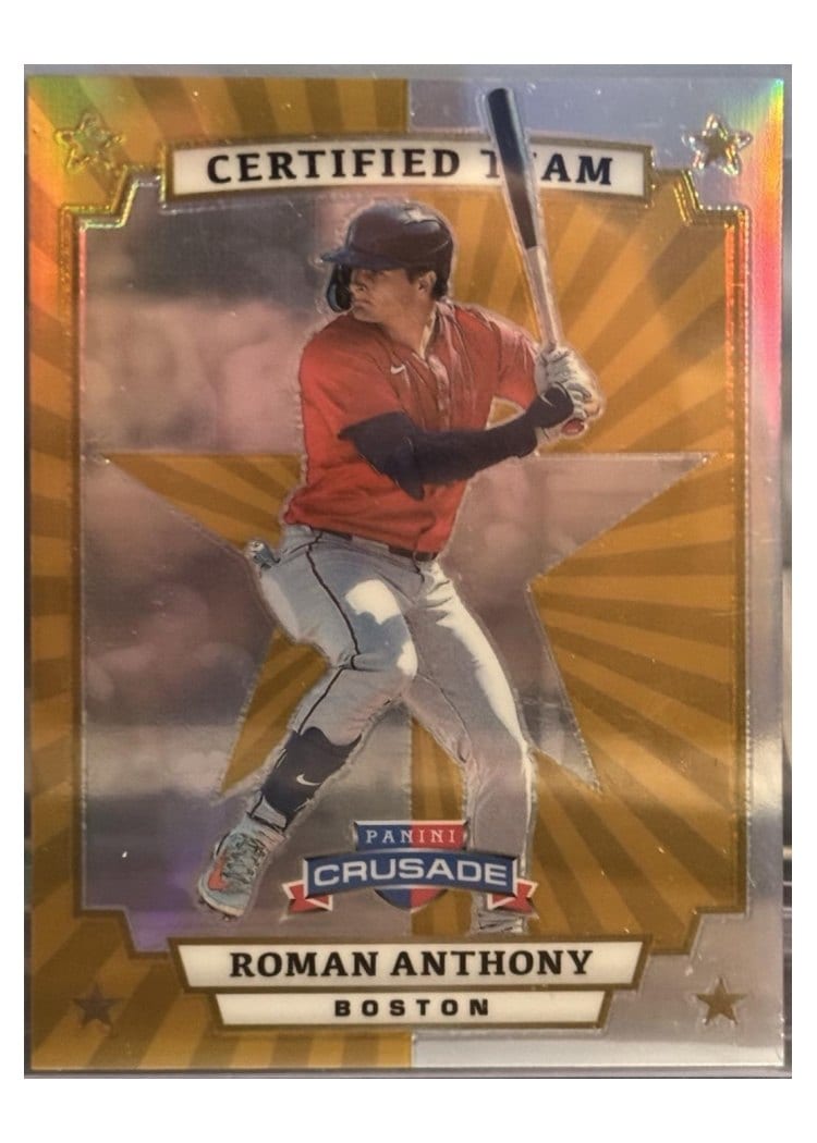 2025 Panini Crusade Certified Team Roman Anthony #1 card