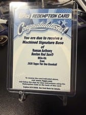 2026 Topps Tier One Machined Signatures Roman Anthony #MSA-RA