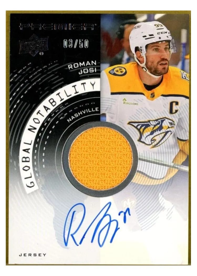 2023-24 Upper Deck Premier Global Nobility Autograph Jersey Roman Josi #GNA-RJ card